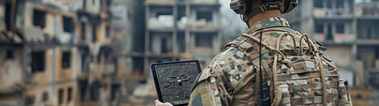 AI Image of Military Person using a drone