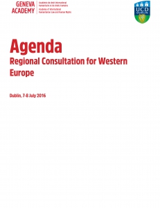 Cover of the Agenda of the Regional Consultation for Western Europe