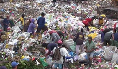 People in Garbage Dump