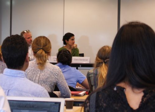 Conference on Current Issues in Armed Conflict: the public listens to a panelists