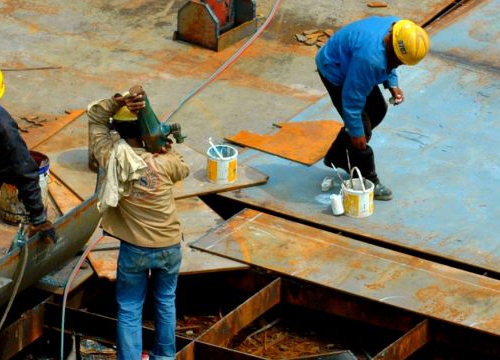 Shipyard workers, Batam, Indonesia