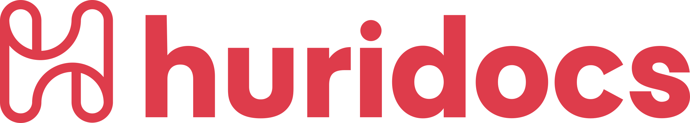 HURIDOCS red partial logo name icon