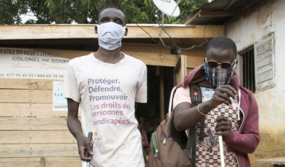 Cameroon, Yaoundé, Foyer Colonel-Daniel-de-Rouffignac for visually impaired people. During the COVID-19 pandemic the residents go out on rare occasions and they take all the precautions they can.