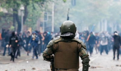 Riot police in Chile