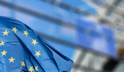 EU flag before the European Commission Building