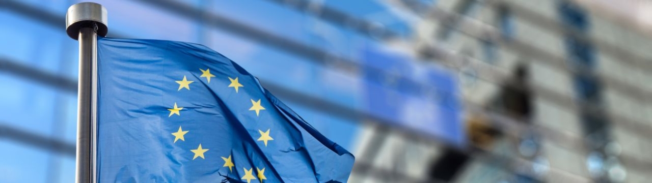 EU flag before the European Commission Building