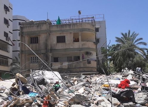 Destruction in Gaza city following Israeli airstrikes, May 2021