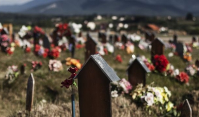 Kosovo, Mejë/Meja. A ‘Field of Tears’ cemetery and memorial site represents the event during which, the biggest number of persons disappeared in Kosovo.
