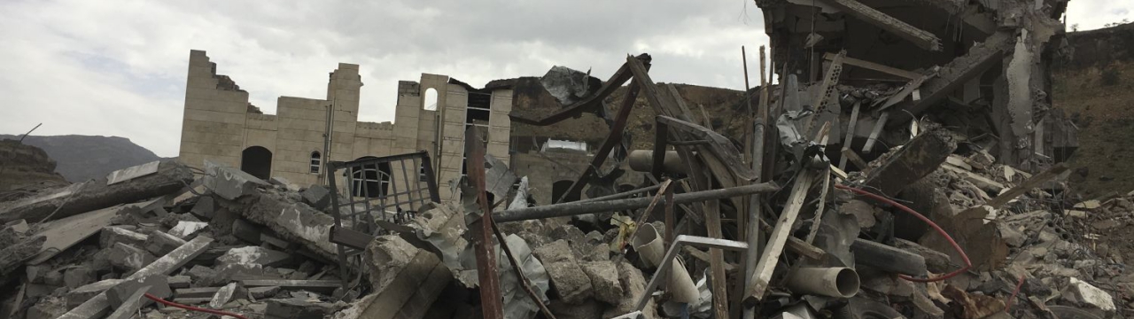 Yemen,  Sana'a, Faj Attan district. Destruction.
