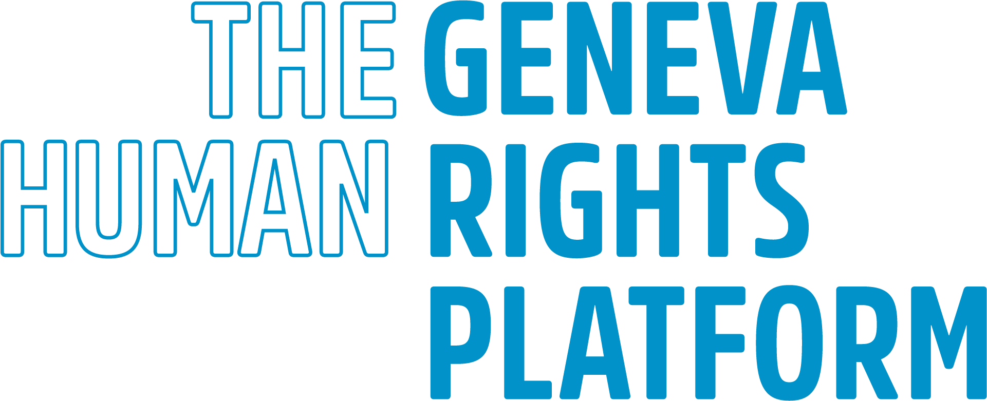 The Geneva Human Rights Platform logo evo bleu