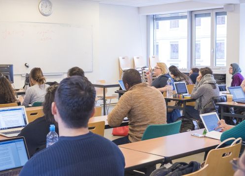 Students of the Master in Transitional Justice, Human Rights and the Rule of Law during a course