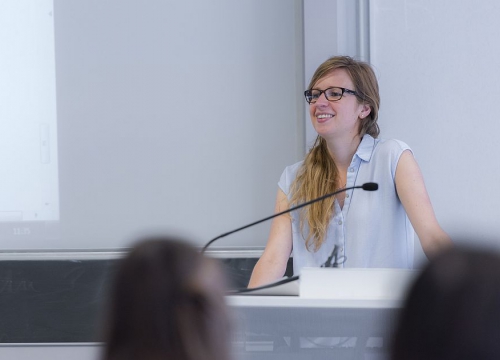 A Geneva Academy teaching assistant during a tutorial