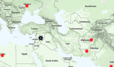 Map of the Rule of Law in Armed Conflicts Online Portal with non-international armed conflicts