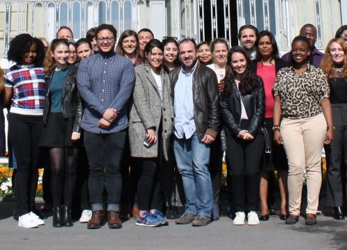 2017 Transitional Spring School: group photo of all participants in front of the Villa Moynier