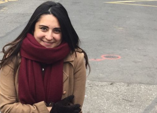 Laura Baron-mendoza, LLM student, in front of the Place du Bourg de Four in Geneva