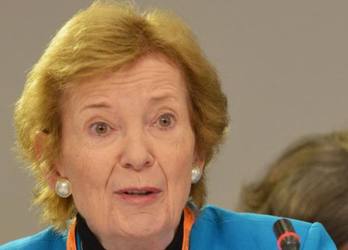The Mary Robinson Foundation – Climate Justice CEO Mary Robinson speaks during a meeting of the Scaling Up Nutrition (SUN) Movement Lead Group at UNICEF House, New York City, United States of America, Monday 18 September 2017
