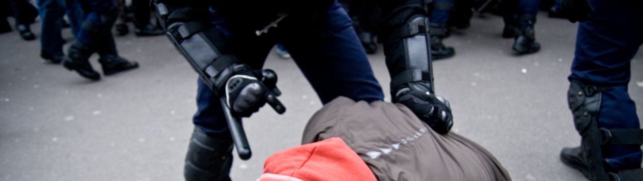 A police officer during a demonstration