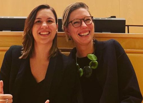 Portrait of Anna and Paula at the UN