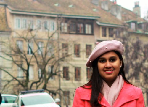 Portrait of Naureen Rahim in the Geneva Old Town