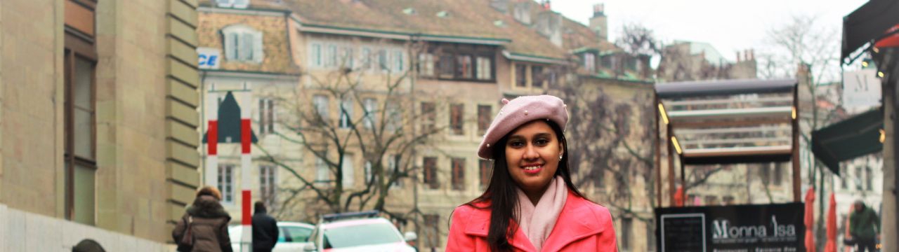 Portrait of Naureen Rahim in the Geneva Old Town