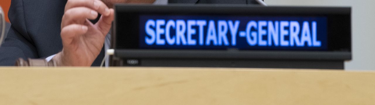 Name plate of the UN Secretary-General