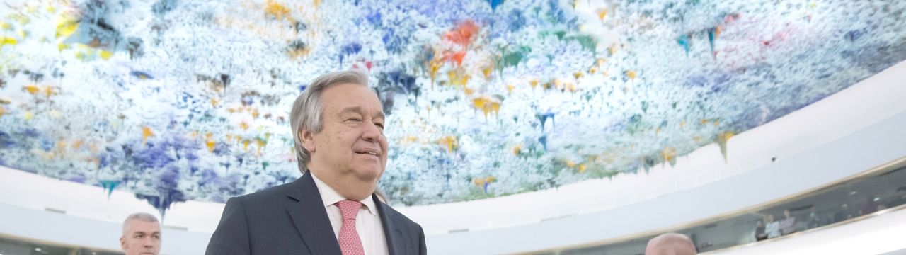 Secretary-General Antonio Guterres at the UN in Geneva (room of the UN Human Rights Council