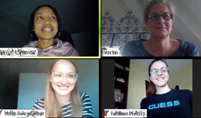 Screen shot of online event with some LLM students