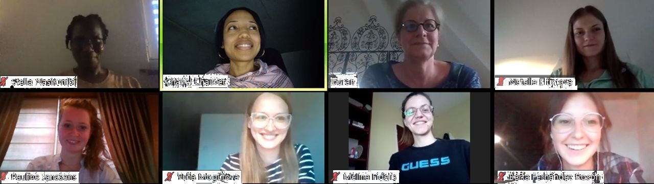 Screen shot of online event with some LLM students