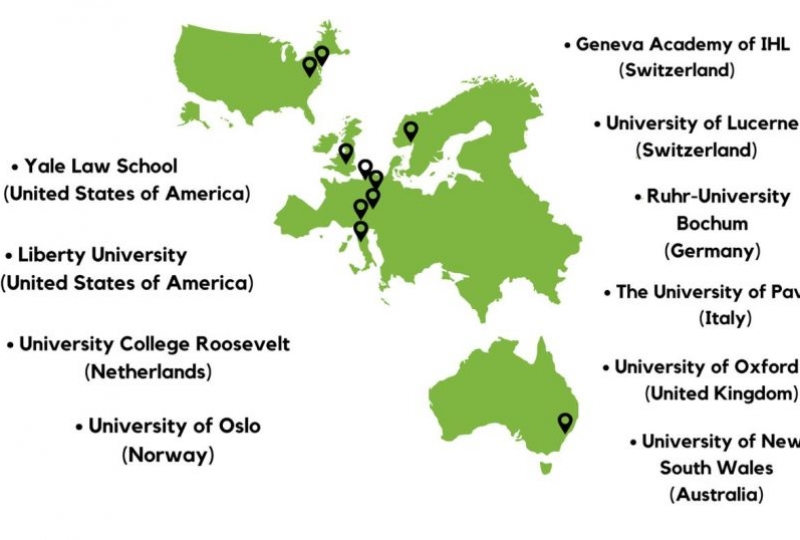 Map with teams who qualified from the European/Western group