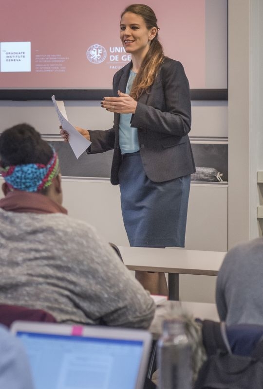 Gloria Gaggioli during a class at the Geneva Academy