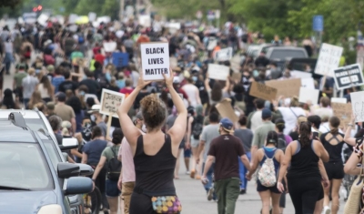 Protest march against police violence in Minneapolis