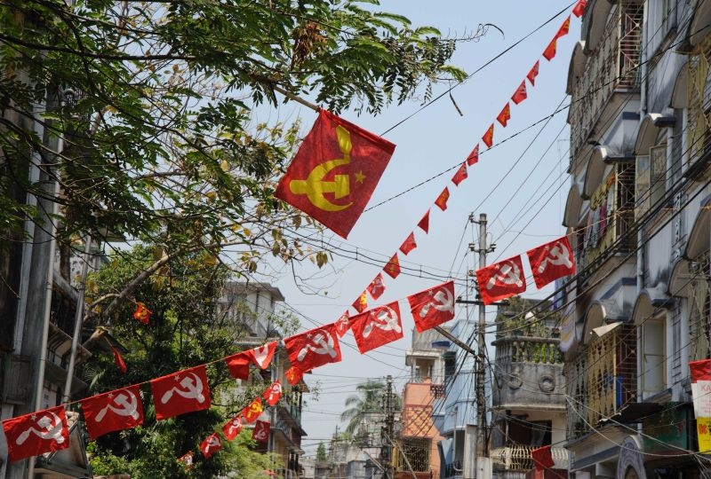 Communist banners in West Bengal