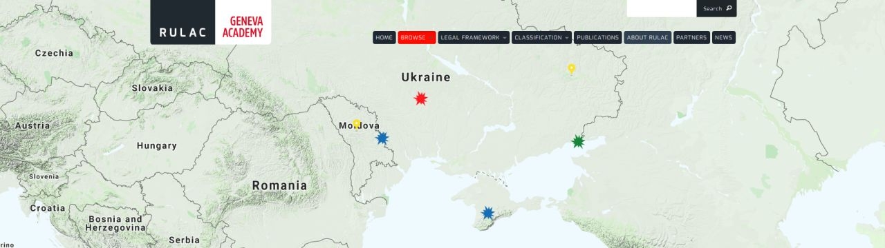 Map of the RULAC online portal showing Ukraine