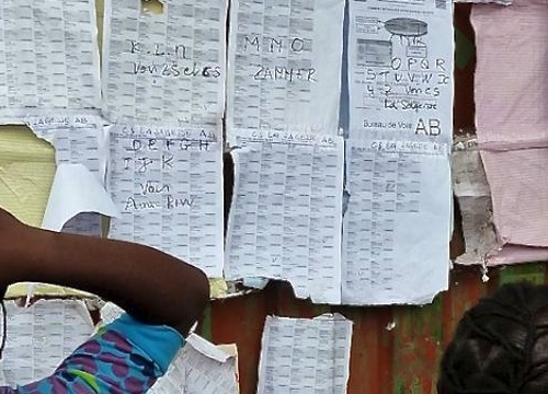 	 Enough Project  Voters list at polling station Afia Katindo in Goma, DRC.