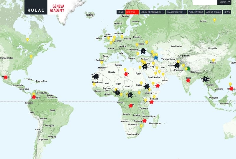Interactive map of the Rule of Law in Armed Conflict online portal