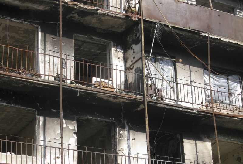 Georgia, South Ossetia, 2009: Tskhinvali. A year after the conflict that divided South Ossetians and Georgians, much of the town of Tskhinvali is still badly damaged. 