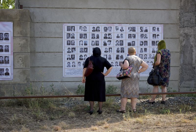 Georgia,  Tbilisi, cemetery for missing persons. International Day of the Disappeared. 