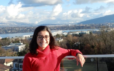 Photo of Diana Cristina Corredor Gil on the top of the Grand Morillon Student Residence