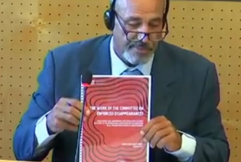 The Chair launches the publication at the UN Committee on Enforced Disappearances