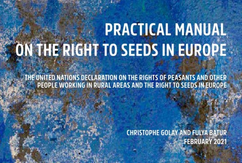 Cover page of the practical manual on the right to seeds