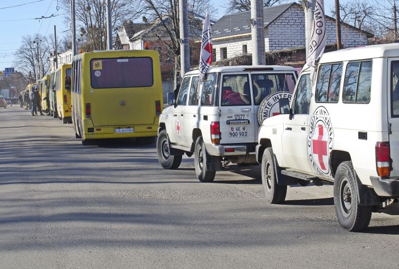 Sumy, Ukraine. The ICRC with the Ukrainian Red Cross Society is helping to facilitate the safe passage of civilians out of the city. 