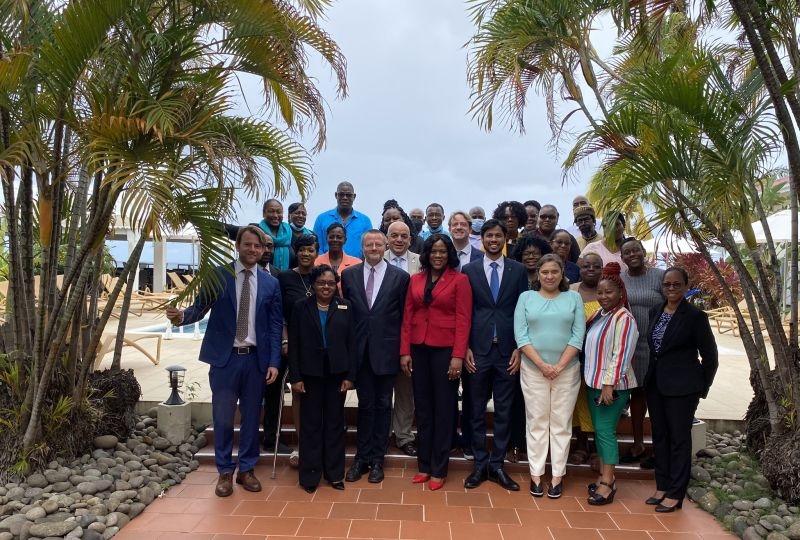 Group photo of participants in the Grenada pilot focused review