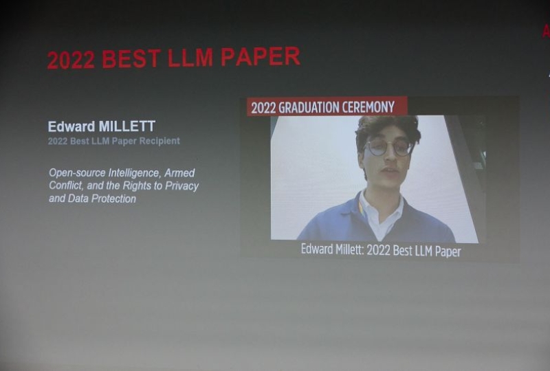 Edward Millet's speech for the 2022 Best LLM Paper Prize