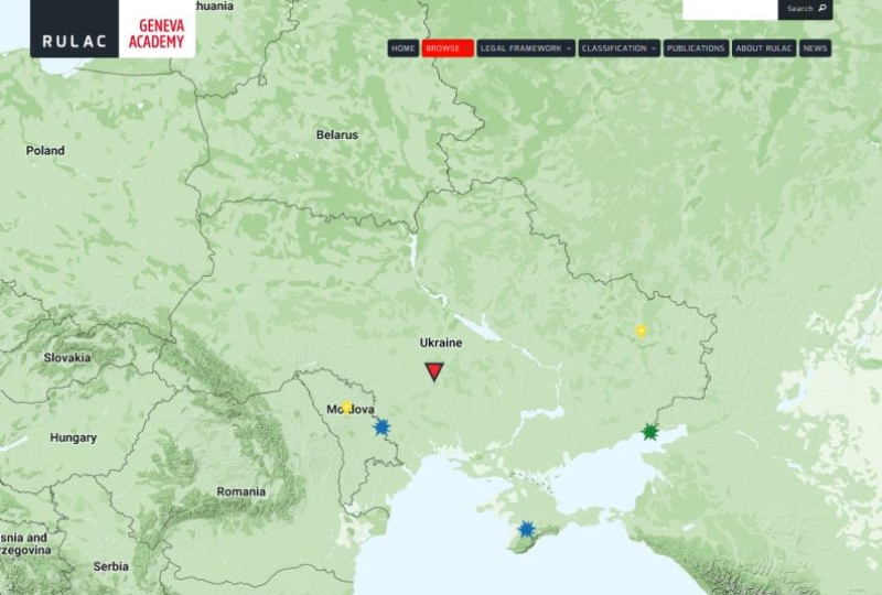 Map of the RULAC online portal showing Ukraine