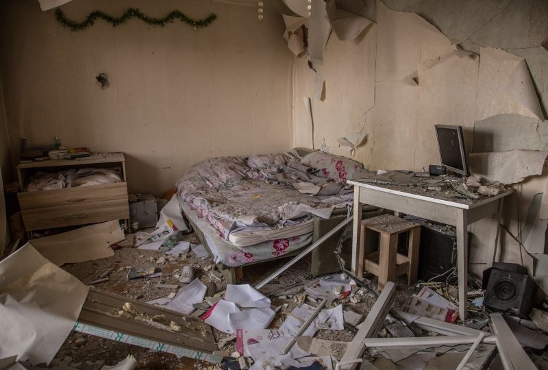 Destroyed building, Borodianka, Kyiv Oblast, 6 April 2022