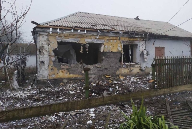 Destroyed building in Marioupol, Ukraine