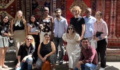 LLM students: group photo at Yerevan's market