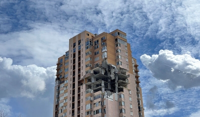 bombed building