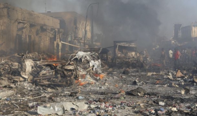 Bomb explosition in Mogadishu, Somalia