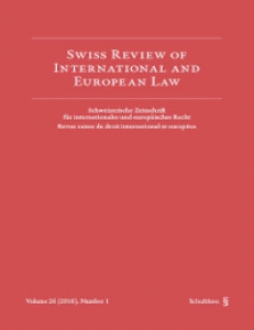 Cover of Swiss Review of International Law